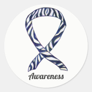 Zebra Stripe Awareness Ribbon Custom Sticker Decal