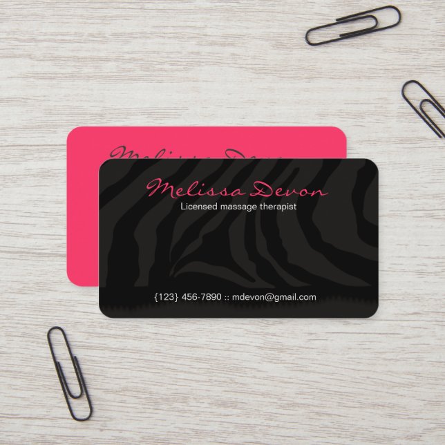 ZEBRA STRIPE BUSINESS CARDS VISITENKARTE (Vorderseite/Rückseite Beispiel)