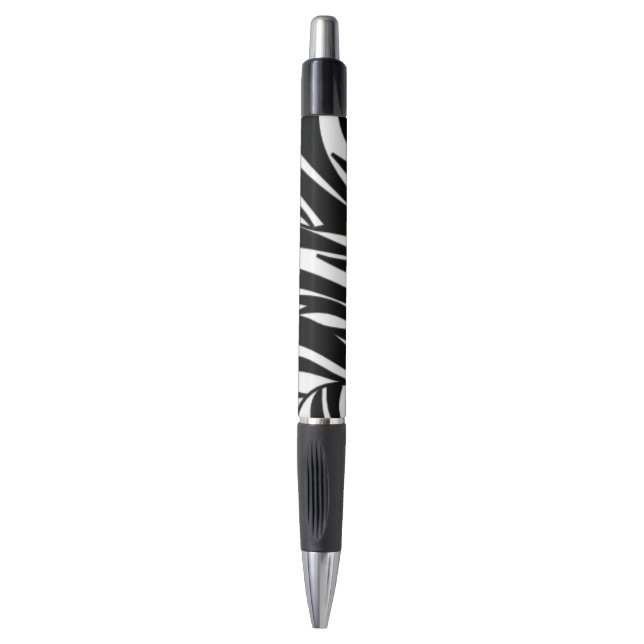Zebra Stripe Pen - Schwarz-weiß Kugelschreiber (Vorderseite Vertikal)