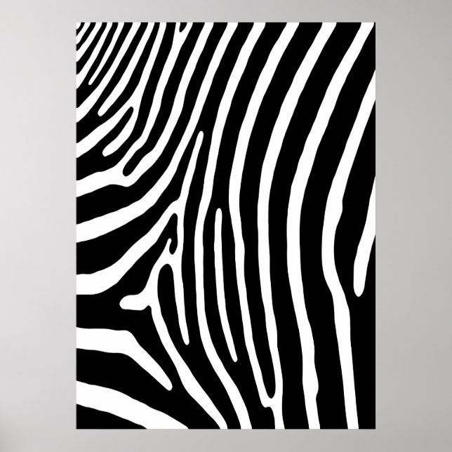Zebra Stripe Print (schwarz und weiß) Poster (Vorne)