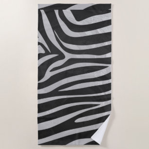 Zebra Stripe Schwarz-Weiß Textur Druckmuster Strandtuch