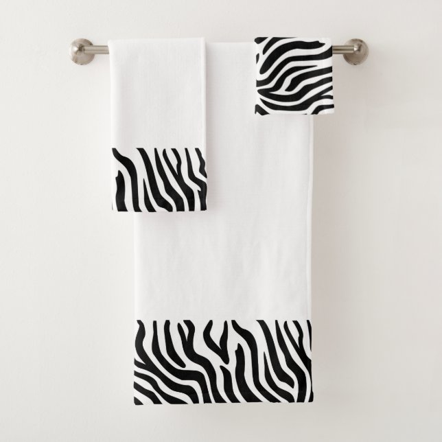 Zebra Striped Bath Handtücher (Insitu)