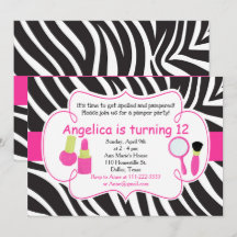 Zebra Striped Birthday Pamper Party Sleepover