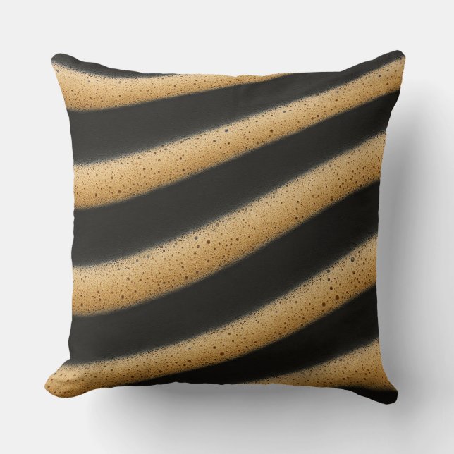 Zebra-striped espresso foam texture  kissen (Vorderseite)