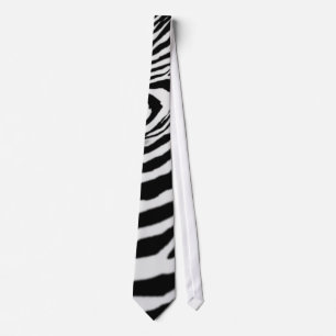 Zebra Striped Neck Tie Schwarz-weiß Krawatte