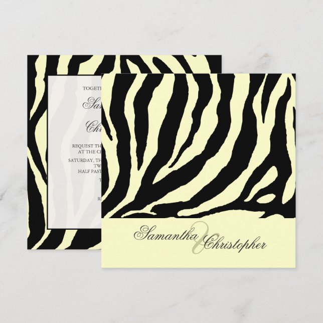 ZEBRA STRIPEN/DIY HINTERGRUND EINLADUNG (Vorne/Hinten)