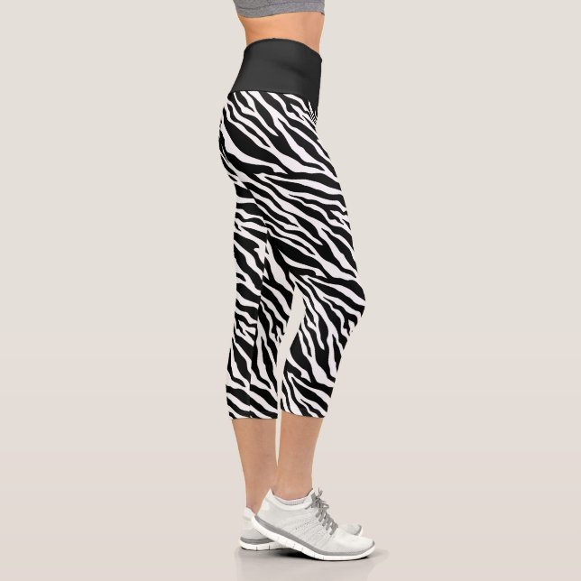 Zebra Stripes Animal Print Capris (Rechts)
