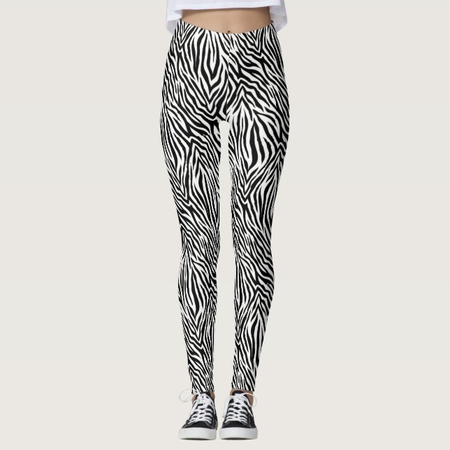 Zebra Stripes Anpassbarer Color-Yoga-Joggen Leggings (Vorderseite)