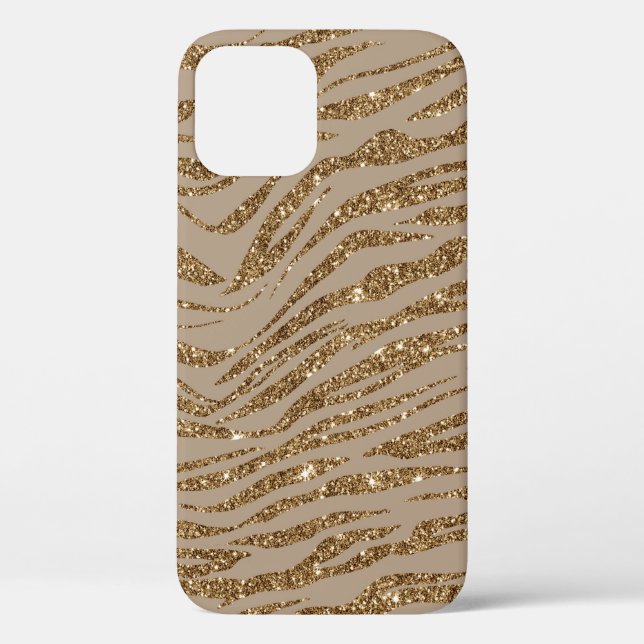 Zebra Stripes Glitzer Case-Mate iPhone Hülle (Rückseite)