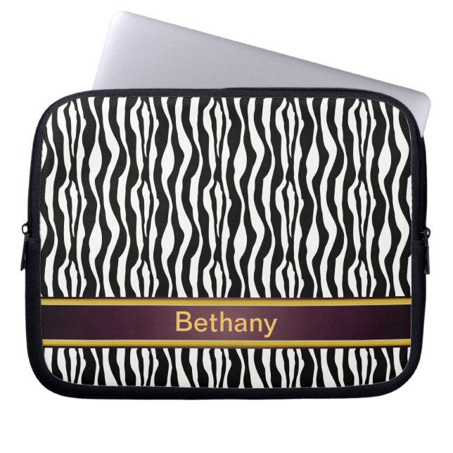 Zebra Stripes Laptopschutzhülle (Vorderseite)