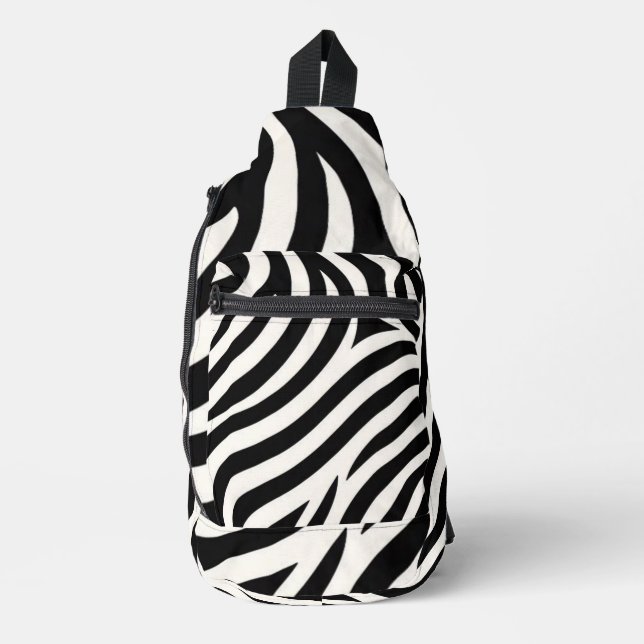 Zebra Stripes Moderne Printmedien Crossbody Bag (Vorderseite)