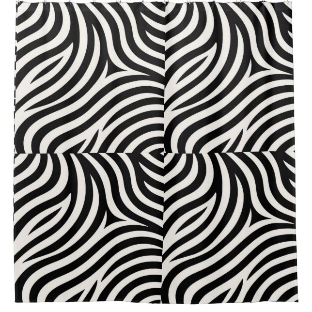 Zebra Stripes Moderne Printmedien Duschvorhang (Vorderseite)