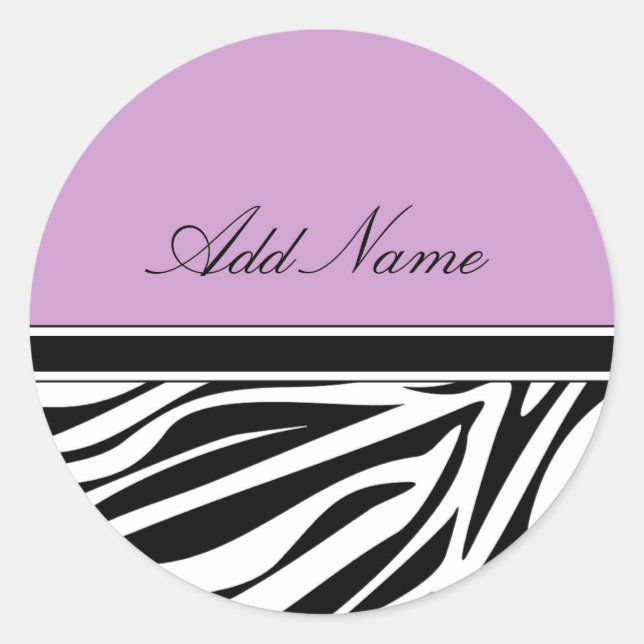Zebra Stripes Monogram Aufkleber Etiketten (Vorderseite)