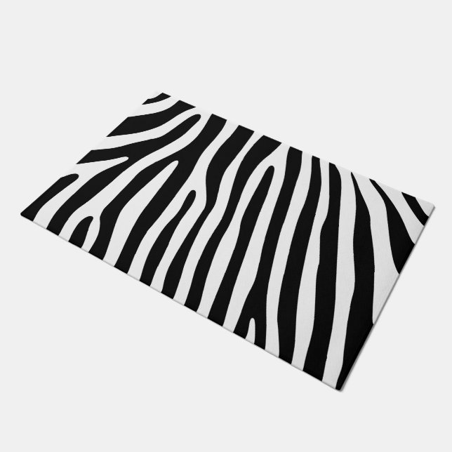 Zebra stripes Muster + Ihr Hintergrund u. Ideen Fußmatte (Schrägansicht)