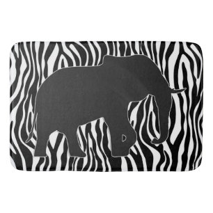 Zebra Stripes Muster mit Elephant + Ihre Ideen Badematte