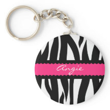 Zebra Stripes Muster Personalisiert Name Schlüssel