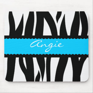 Zebra Stripes Muster Personalisierter Name Mousepa Mousepad