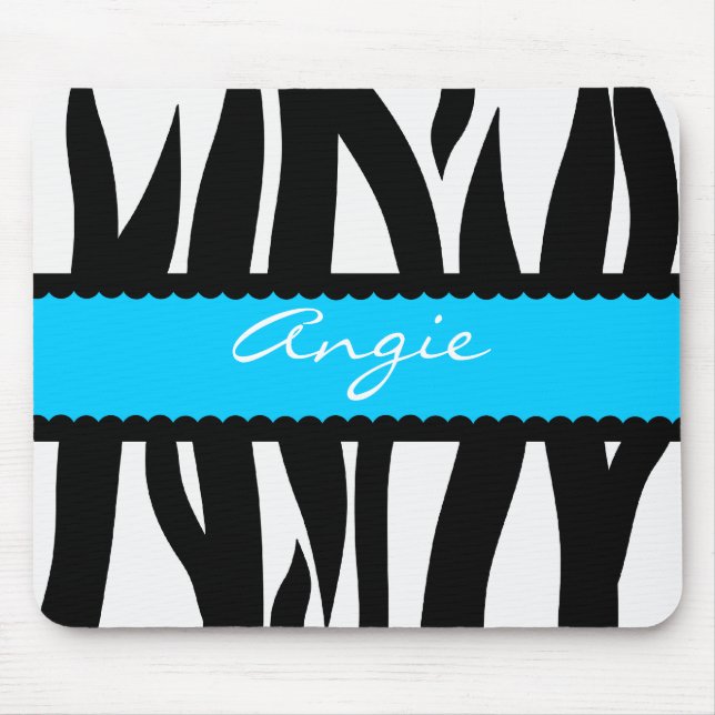 Zebra Stripes Muster Personalisierter Name Mousepa Mousepad (Vorne)