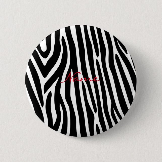 Zebra Stripes Muster Thunder_Cove Button (Vorderseite)