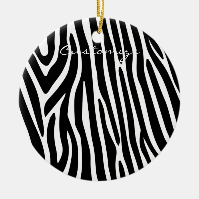 Zebra Stripes Muster Thunder_Cove Keramik Ornament (Vorne)
