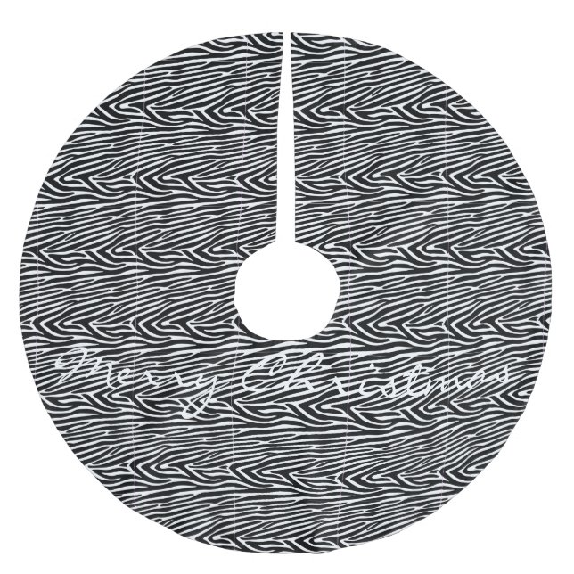 Zebra Stripes Muster Thunder_Cove Polyester Weihnachtsbaumdecke (Vorderseite)