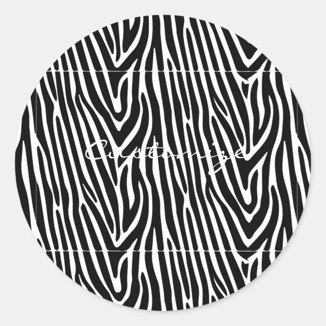 Zebra Stripes Muster Thunder_Cove Runder Aufkleber (Vorderseite)