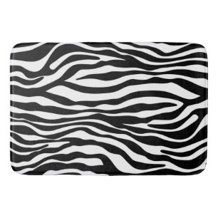 Zebra stripes Musterschwarzes u. -WEISS + Ihre Badematte