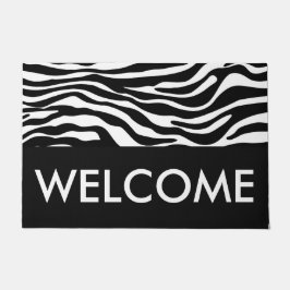 Zebra stripes Musterschwarzes u. -WEISS + Ihre Fußmatte