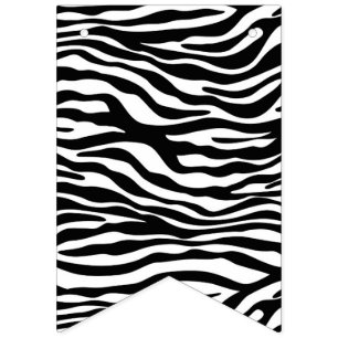 Zebra stripes Musterschwarzes u. -WEISS + Ihre Wimpelkette