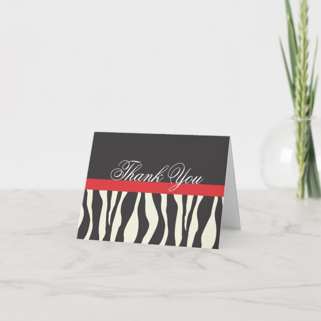 Zebra Stripes Noir Blanc Rouge Merci Note (Devant)