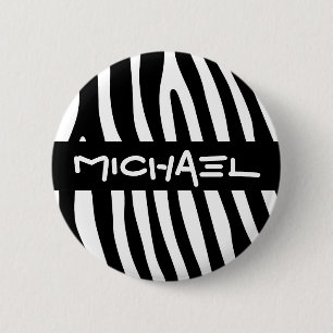 Zebra stripes pattern black & white + your ideas button