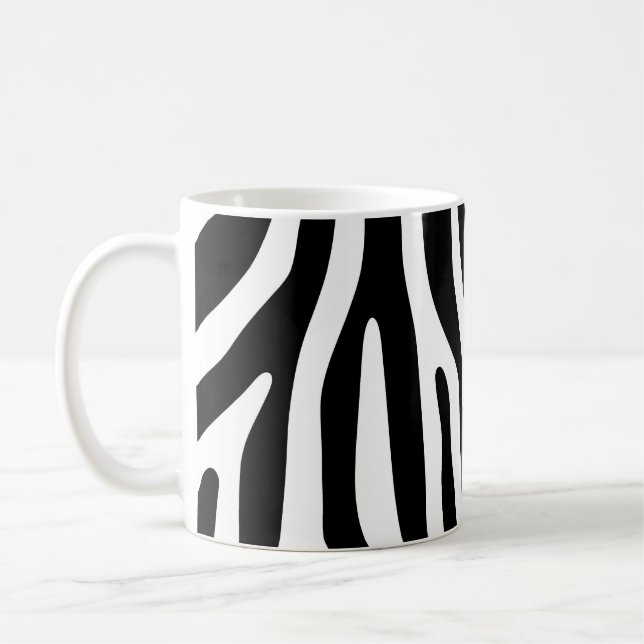Zebra stripes pattern black & white + your ideas kaffeetasse (Links)