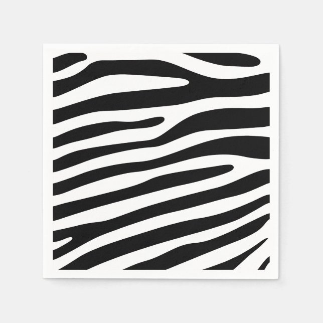Zebra stripes pattern black & white + your ideas serviette (Vorderseite)