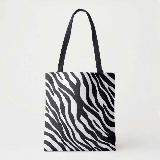 Zebra stripes pattern black & white + your ideas tasche (Vorderseite)