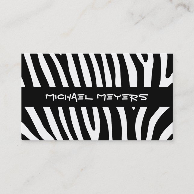 Zebra stripes pattern black & white + your ideas visitenkarte (Vorderseite)