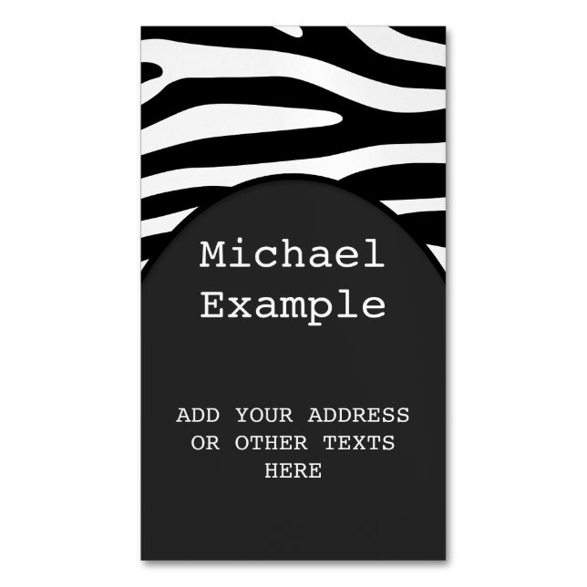 Zebra stripes pattern + your background & ideas magnetische visitenkarte (Vorderseite Vertikal)
