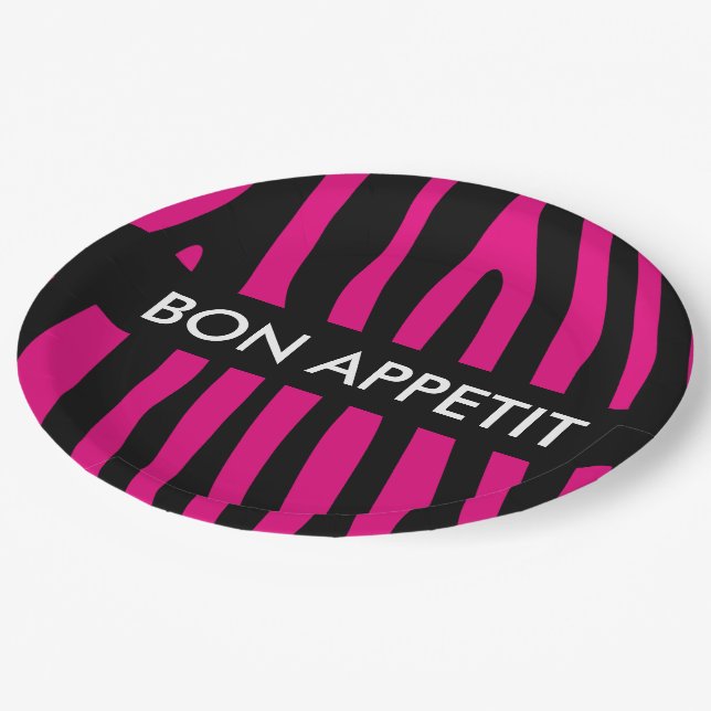 Zebra stripes pattern + your background & ideas pappteller (Schrägansicht)