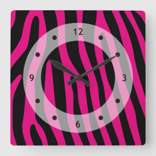 Zebra stripes pattern + your background & ideas quadratische wanduhr