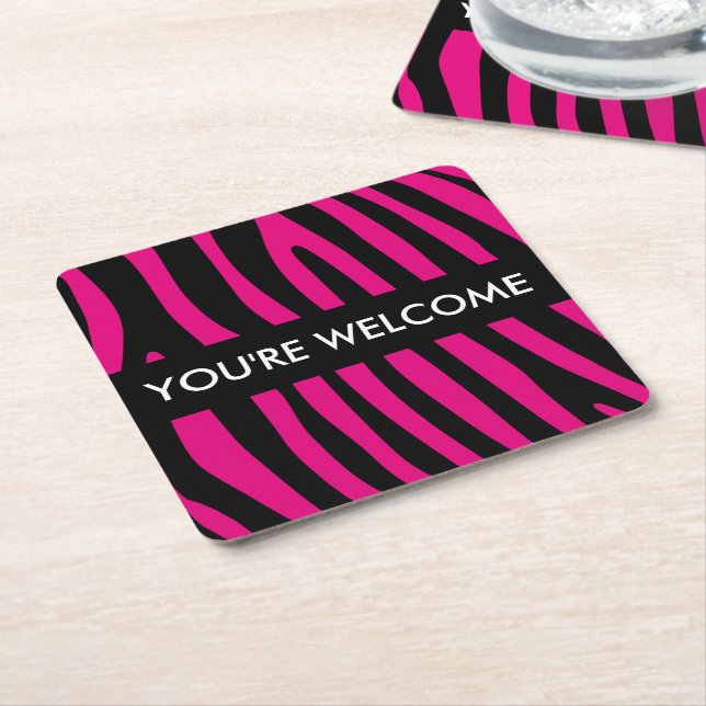Zebra stripes pattern + your background & ideas rechteckiger pappuntersetzer (angewinkelt)