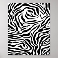 Zebra Stripes Poster de animal sauvage noir et bla