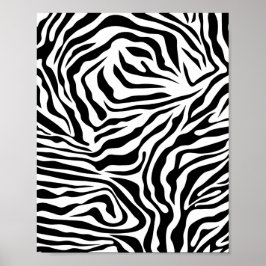 Zebra Stripes Poster de animal sauvage noir et bla