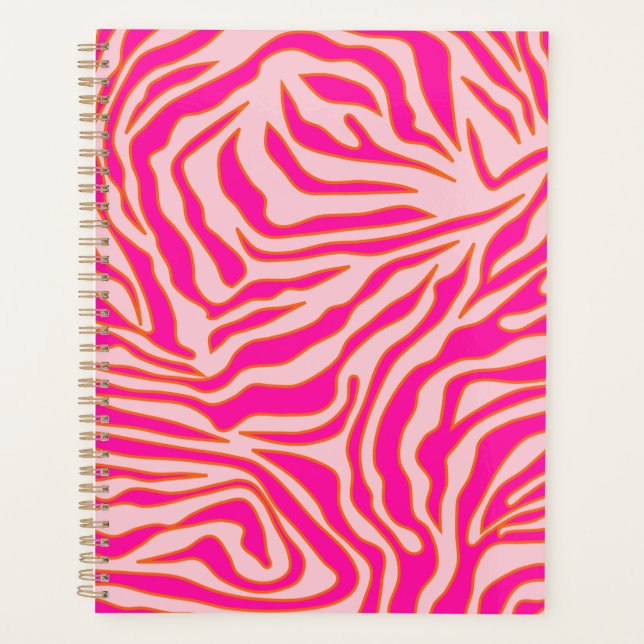 Zebra Stripes rose Orange Poster de animal sauvage (Devant)