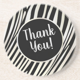 Zebra Stripes Schwarzes u. Whit-Muster-modischen Getränkeuntersetzer
