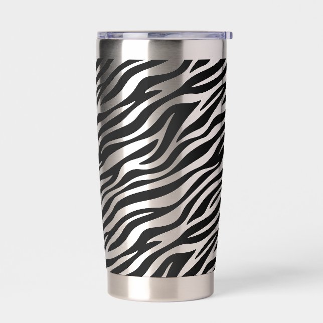 Zebra Stripes Seamless Pattern Animal Print-60492 Thermobecher (Links)