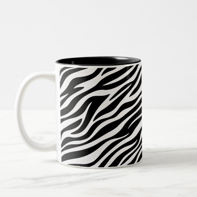 Zebra Stripes Seamless Pattern Animal Print-60492 Zweifarbige Tasse (Links)