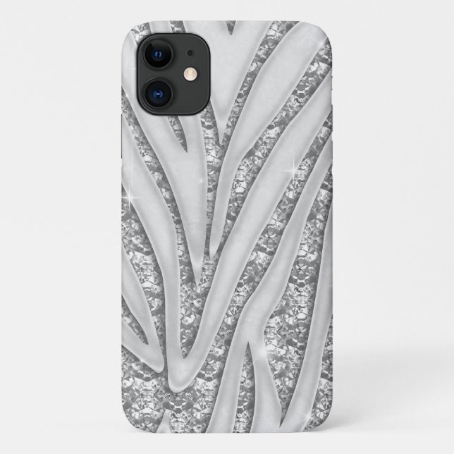 Zebra Stripes White Diamond iPhone 4 Fall Case-Mate iPhone Hülle (Rückseite)