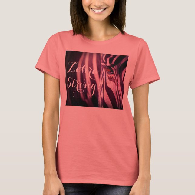 "Zebra Strong" EDS-T-Shirt - Rosa T-Shirt (Vorderseite)