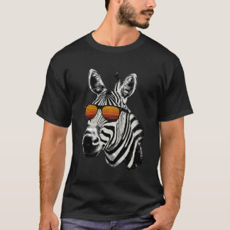 Zebra Sunglasses Safari Artwork African Animal Lov T-Shirt