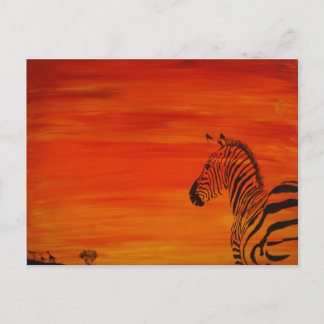 Zebra Sunset Postkarte