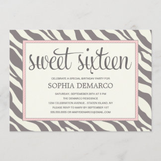 ZEBRA SWEET 16| BIRTHTAGINVITATION EINLADUNG